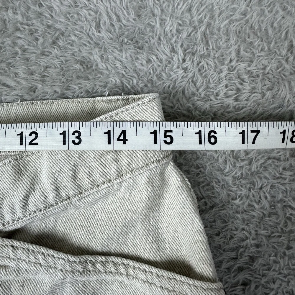 Lioness Women's M Utility‎ Barrel Leg Carpenter Jeans Beige 100% Cotton Workwear
